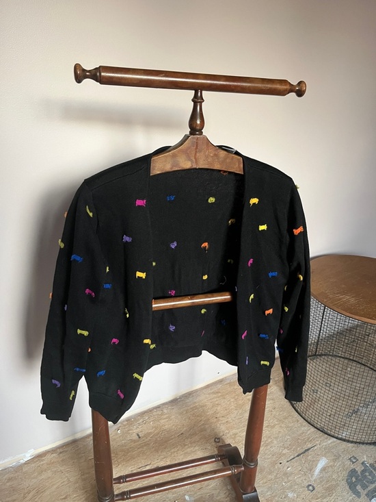 Sweaters - Vintage Cardigan with Colorful Embroidered Dots